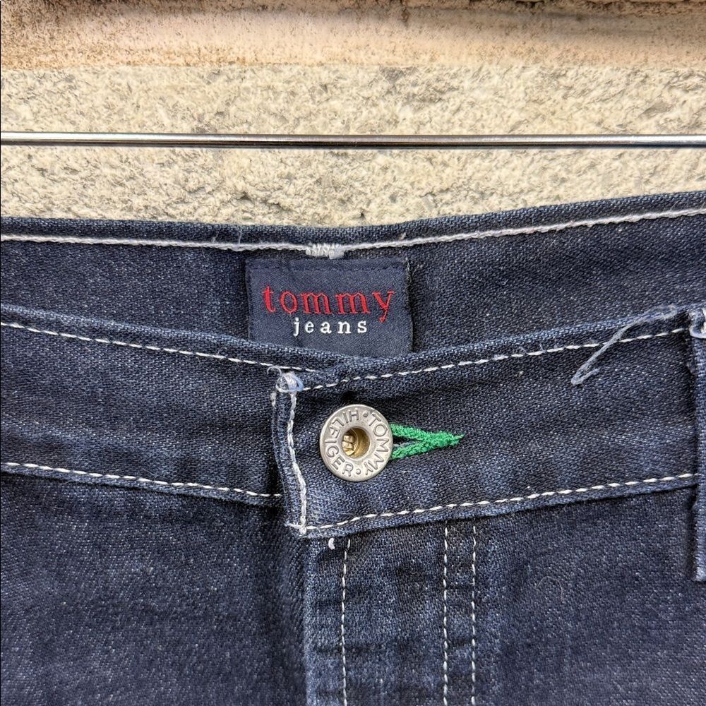 Tommy Hilfiger Navy Denim Pencil Skirt with Flag Detail - Picture 3 of 7